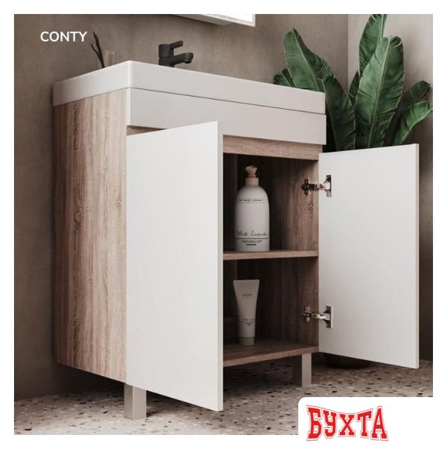 Мебель для ванных комнат Volna Тумба под умывальник Conty 70.2D (напольная) 3