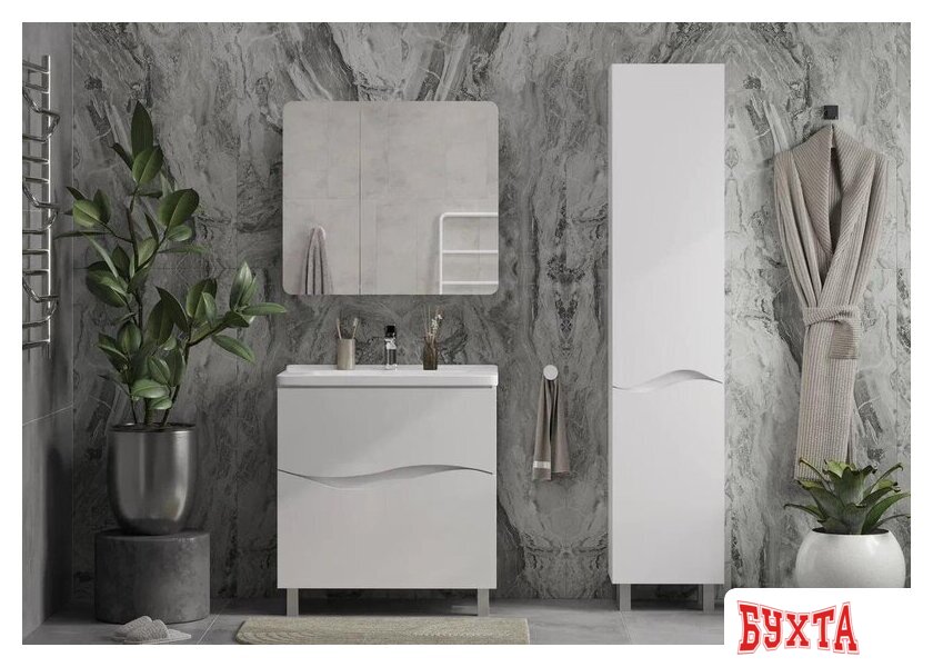 Мебель для ванных комнат Volna Шкаф с зеркалом для ванной Volna 80 4