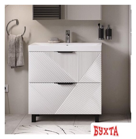 Мебель для ванных комнат Volna Тумба под умывальник Geometry 80.2Y 9696 (белый)