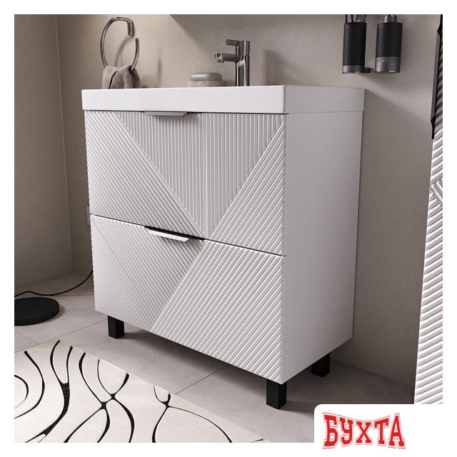 Мебель для ванных комнат Volna Тумба под умывальник Geometry 80.2Y 9696 (белый) 4