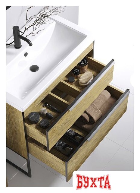 Мебель для ванных комнат Aqwella Тумба с умывальником Fargo 100 FRG0110DB+4640021065204 3