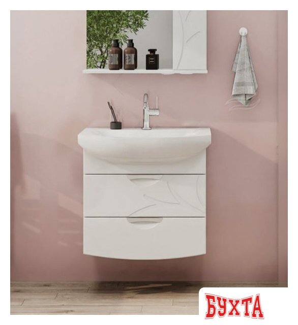 Мебель для ванных комнат Volna Тумба с умывальником Adel 70.2Y Балтика + Балтика 70 (подвесная)