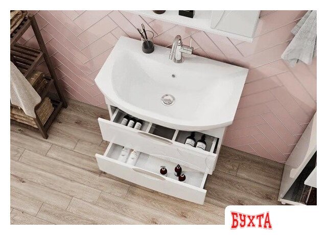 Мебель для ванных комнат Volna Тумба с умывальником Adel 70.2Y Балтика + Балтика 70 (подвесная) 2