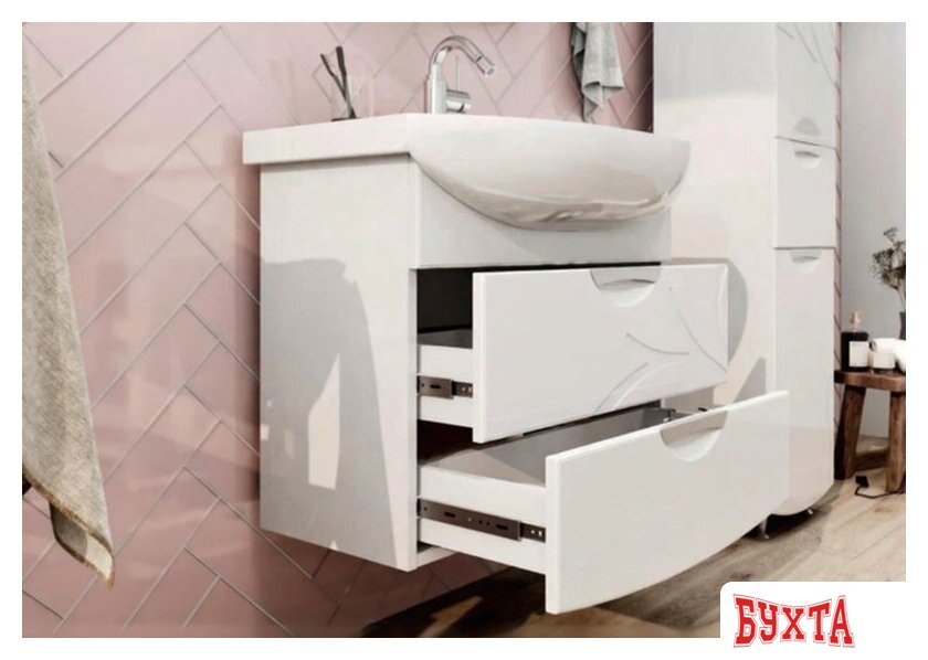 Мебель для ванных комнат Volna Тумба с умывальником Adel 70.2Y Балтика + Балтика 70 (подвесная) 3