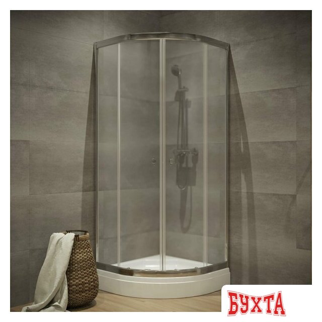 Душевой уголок Triton Альфа Хром А1 90х90 (прозрачное стекло) 4