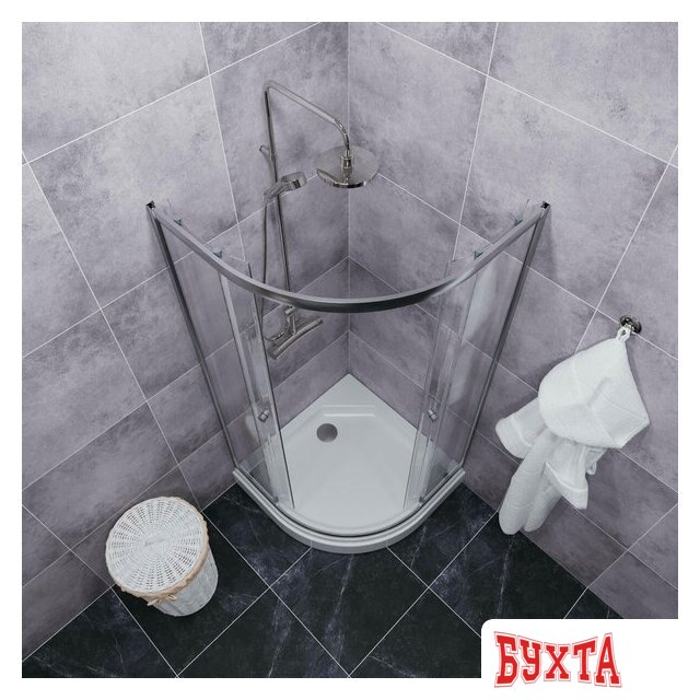 Душевой уголок Triton Альфа Хром А1 90х90 (прозрачное стекло) 5