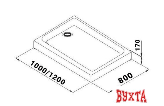 Душевой уголок Triton Вента Блэк А1 100х80 (прозрачное стекло) 3
