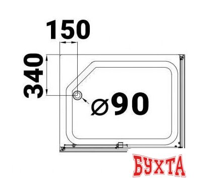 Душевой уголок Triton Вента Блэк А1 100х80 (прозрачное стекло) 4