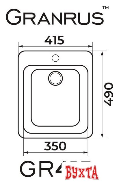 Кухонная мойка Granrus GR-415 (бежевый) 2