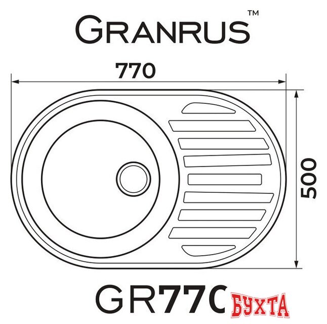 Кухонная мойка Granrus GR-770 (белый) 2