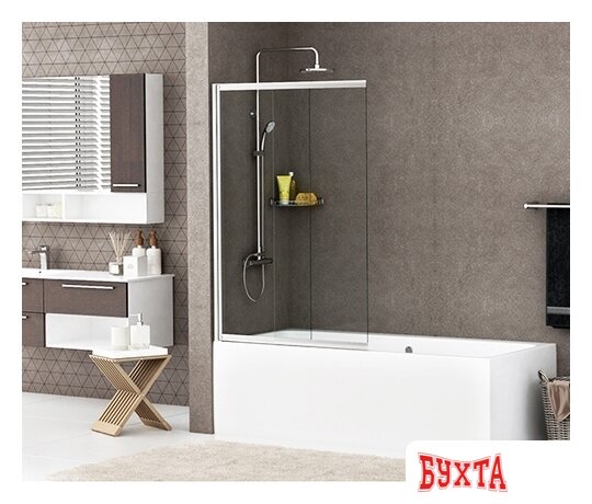 Стеклянная шторка для ванны Wasserkraft Main 41S02-80