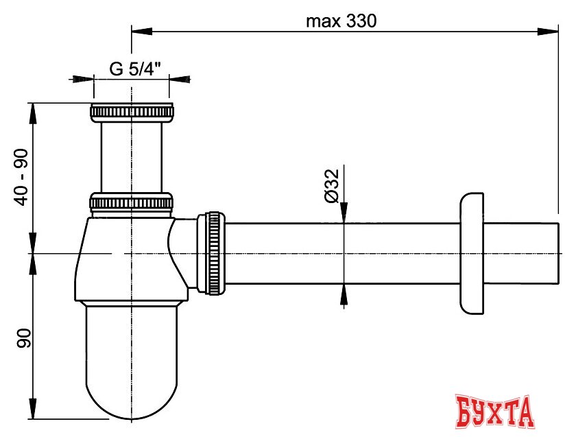 Сифон Alcaplast A431 2