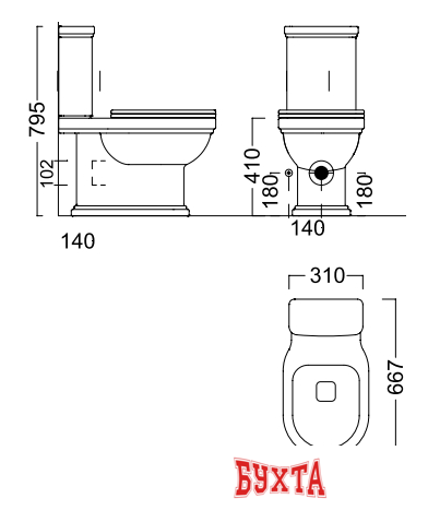 Унитаз напольный Kerama Marazzi Pompei Po.wc.01 (без бачка, без сиденья) 2