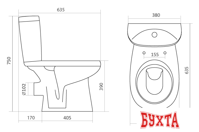 Унитаз напольный Santek Анимо (1WH110035) 2