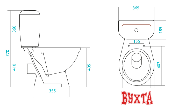 Унитаз напольный Santek Паллада 1.WH30.2.371 2