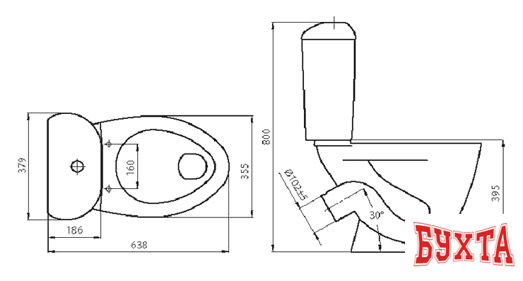 Унитаз напольный Santeri Версия белый [1.P401.5.S00.00B.F] 2
