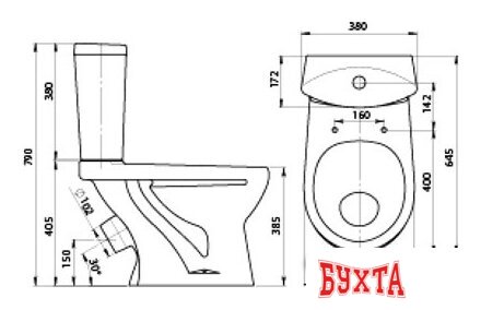 Унитаз напольный Santeri Ультра Стандарт [1.P401.3.S00.00B.F] 2