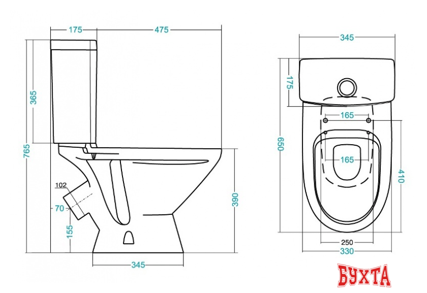 Унитаз напольный Santek Лига [1.WH30.214.1] 2