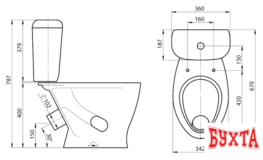Унитаз напольный Santeri Воротынский белый крап (1.P401.7.S01.00B.F) 2