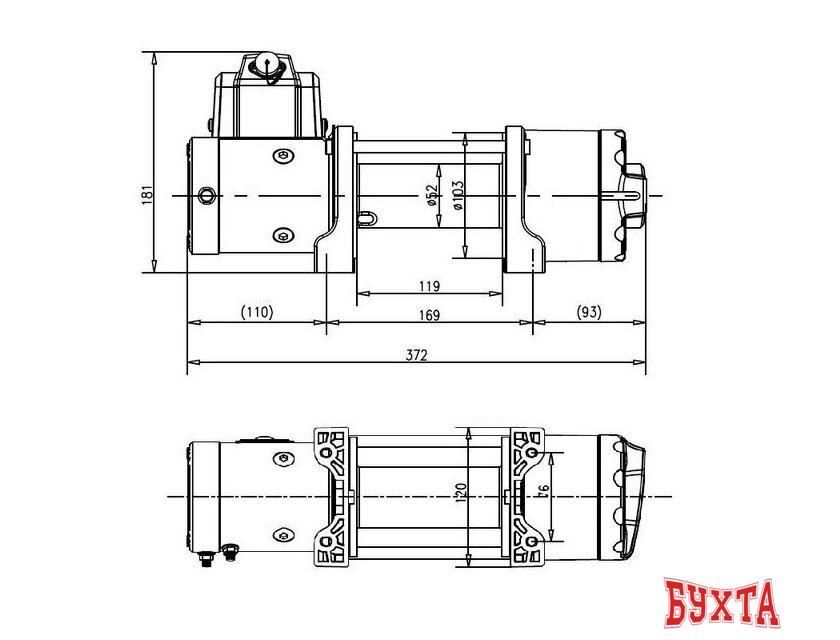 Лебедка автомобильная T-max ATW Pro 4500 синтетика 3