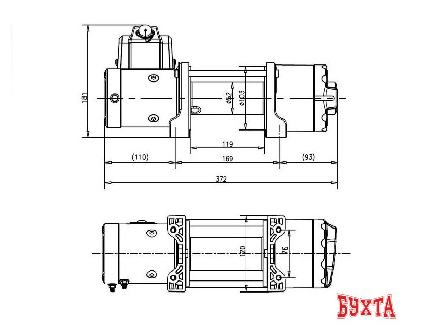 Лебедка автомобильная T-max ATW Pro 6000 2