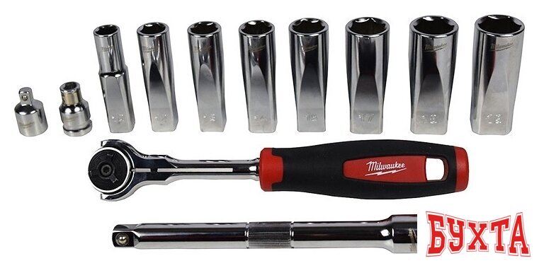 Набор трещотка с головками Milwaukee 48229001 (12 предметов) 3