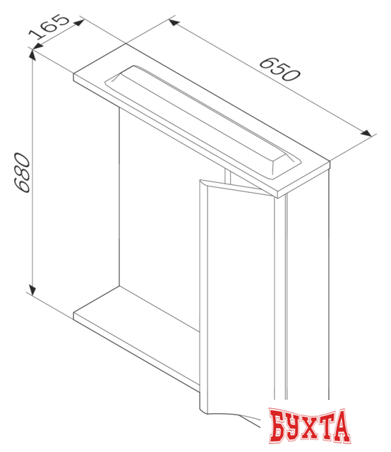 Мебель для ванных комнат AM.PM Шкаф с зеркалом Like [M80MPL0651WG] 2