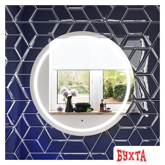 Мебель для ванных комнат AM.PM Круглое зеркало с контурной LED-подсветкой M85AMOX0801WG 1