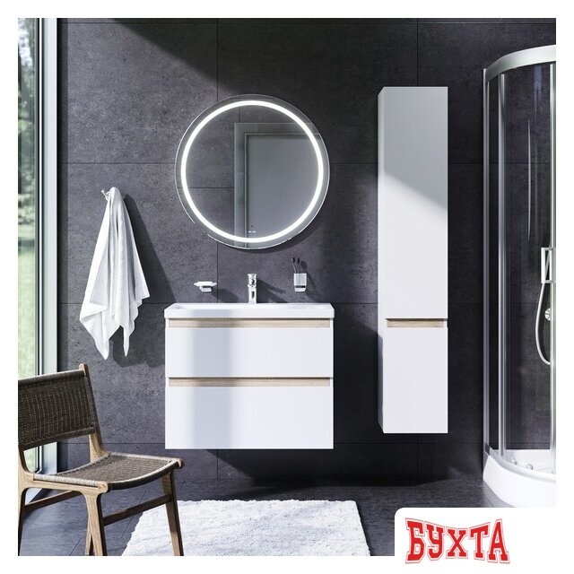 Мебель для ванных комнат AM.PM Круглое зеркало с контурной LED-подсветкой M85AMOX0801WG 2