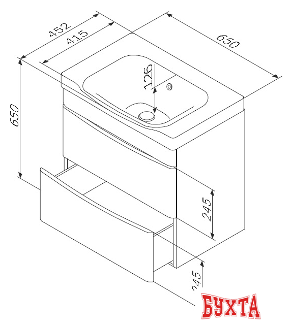 Мебель для ванных комнат AM.PM Тумба под умывальник Like [M80FHX0652WG] 2
