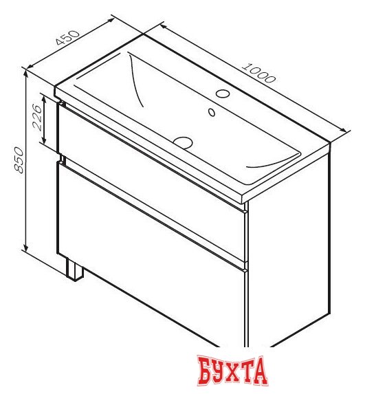 Мебель для ванных комнат AM.PM Тумба под умывальник X-Joy M85AFSX1002WG 5