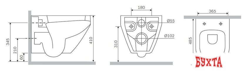 Унитаз подвесной AM.PM Spirit V2.0 C701700SC 4