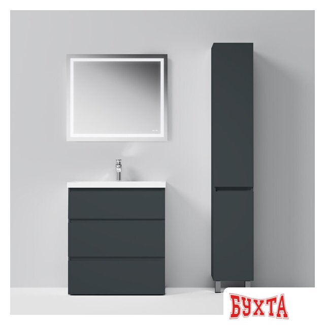Мебель для ванных комнат AM.PM Шкаф-пенал Gem S 30 M91CSR0306GM (правый, графит матовый) 5