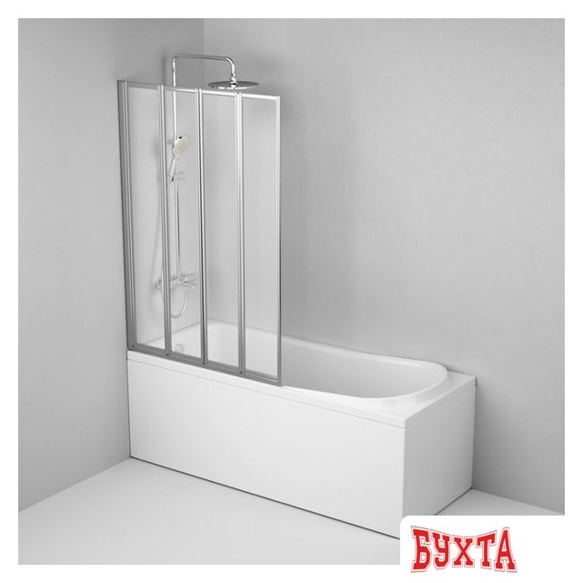 Стеклянная шторка для ванны AM.PM Like W80BS-100-140CT 3