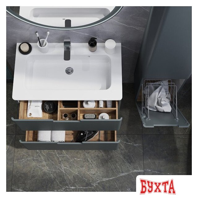 Мебель для ванных комнат Briz Шкаф-пенал Прато 35 R 240 04-06к35-00 02 ГР 4