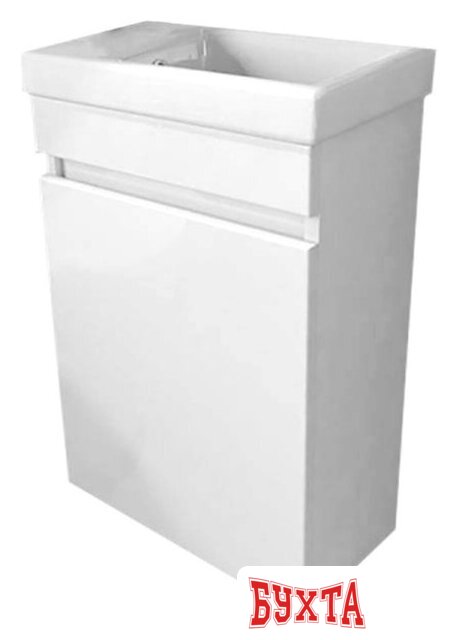 Мебель для ванных комнат Emmy Тумба под умывальник Милли 40 (правый, без ручки, белый)