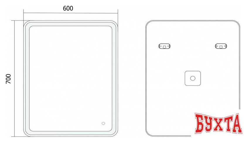 Мебель для ванных комнат Axus Зеркало Umbrella 60x70 Стандарт 4