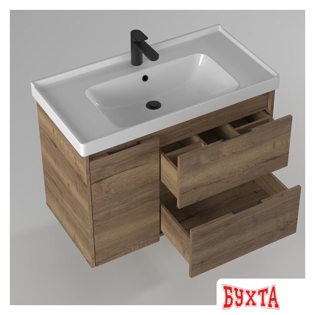 Мебель для ванных комнат Briz Тумба подвесная Берн 90 с умывальником Грэйс 2