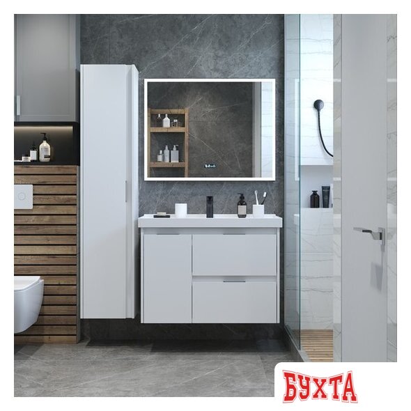 Мебель для ванных комнат Briz Тумба подвесная Вена 90 с умывальником Грэйс 4