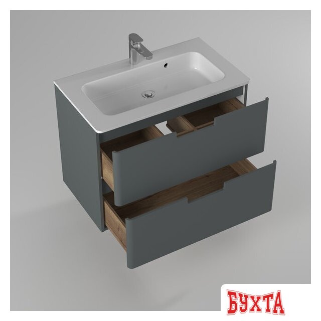 Мебель для ванных комнат Briz Тумба с умывальником Прато Грэй 80 240 03-18080-16 00 ГР 3