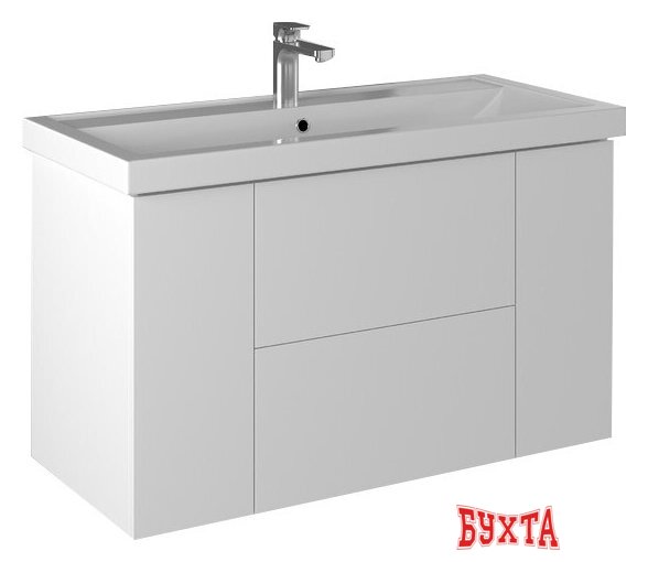 Мебель для ванных комнат Briz Тумба с умывальником Риччи 100 Фостер 360 03-20100-06 00 БЕЛ 1