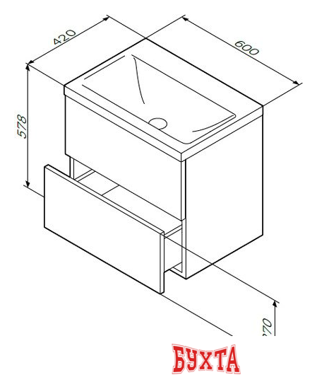 Мебель для ванных комнат AM.PM Тумба под умывальник 60 M90FHX06022WG 3