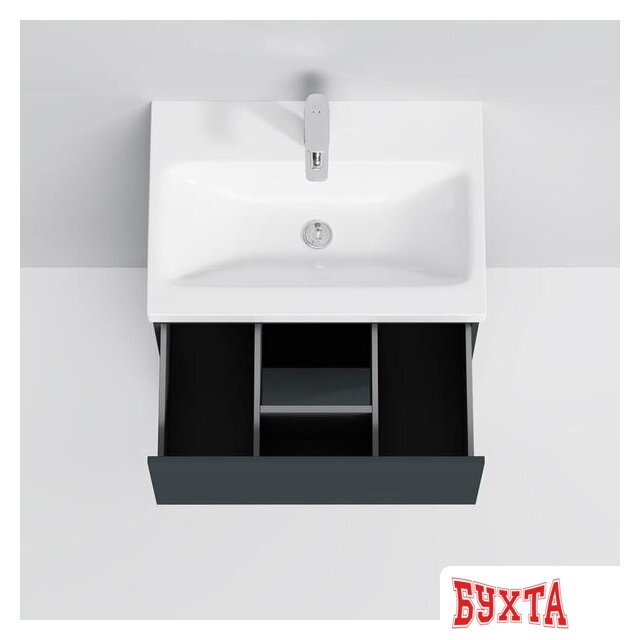 Мебель для ванных комнат AM.PM Тумба под умывальник Gem 60 M90FSX06022GM32 (2 ящика, графит) 3