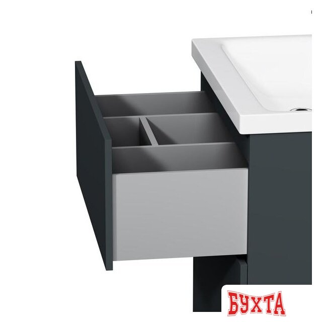 Мебель для ванных комнат AM.PM Тумба под умывальник Gem 60 M90FSX06022GM32 (2 ящика, графит) 5