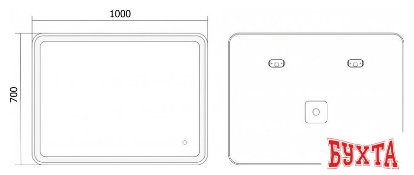 Мебель для ванных комнат Axus Зеркало Umbrella 100x70 Стандарт 4