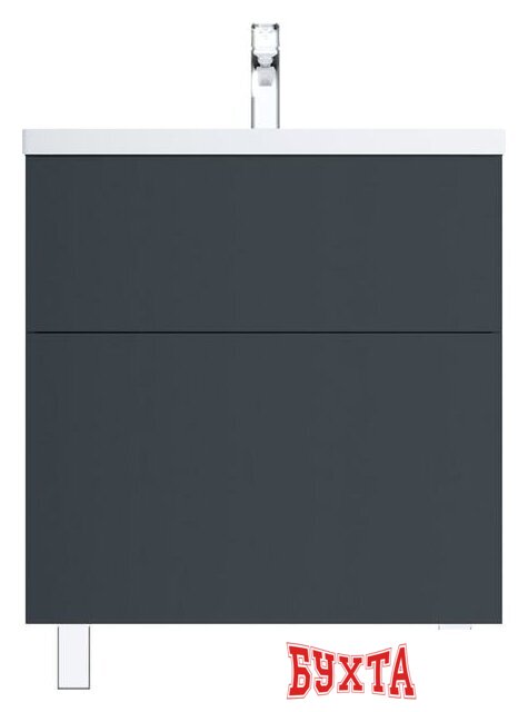 Мебель для ванных комнат AM.PM Тумба под умывальник Gem 75 M90FSX07522GM32 (2 ящика, графит) 1