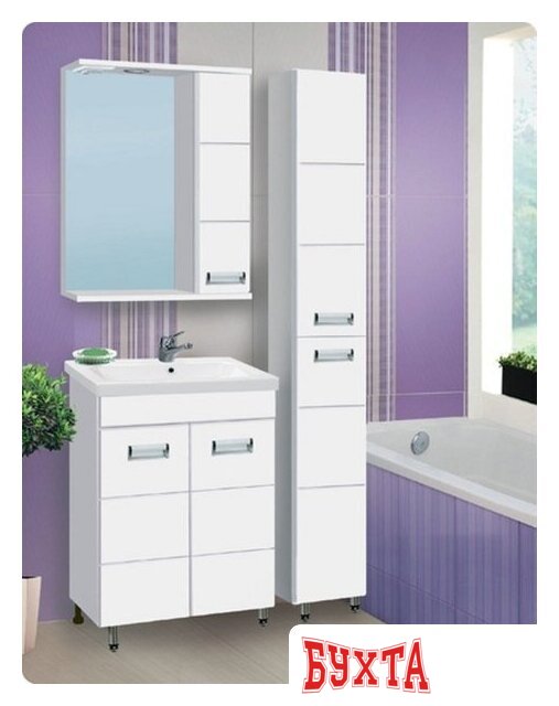 Мебель для ванных комнат Vako Шкаф с зеркалом Флора 60 T R 10704 2