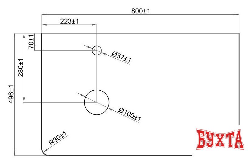 Мебель для ванных комнат Misty Столешница Роял 80 MA01-80 (серый) 3