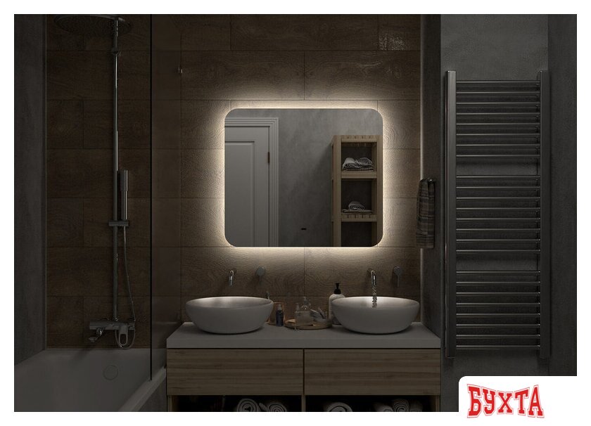 Мебель для ванных комнат Misty Зеркало Адхил 80 АДХ-02-80/70-14 2