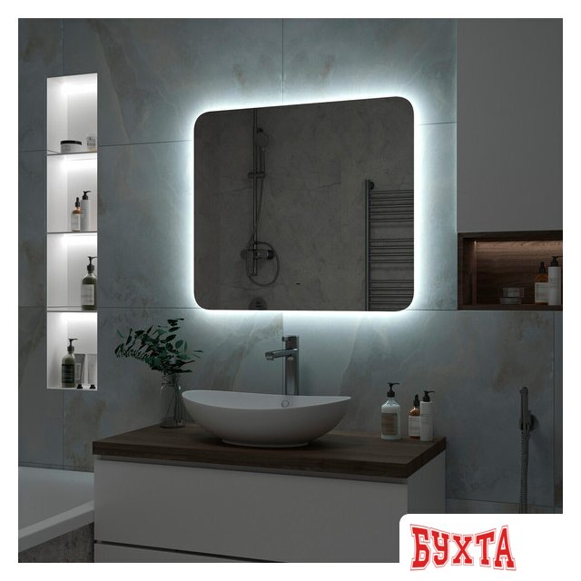 Мебель для ванных комнат Misty Зеркало Адхил 80 АДХ-02-80/70-14 4